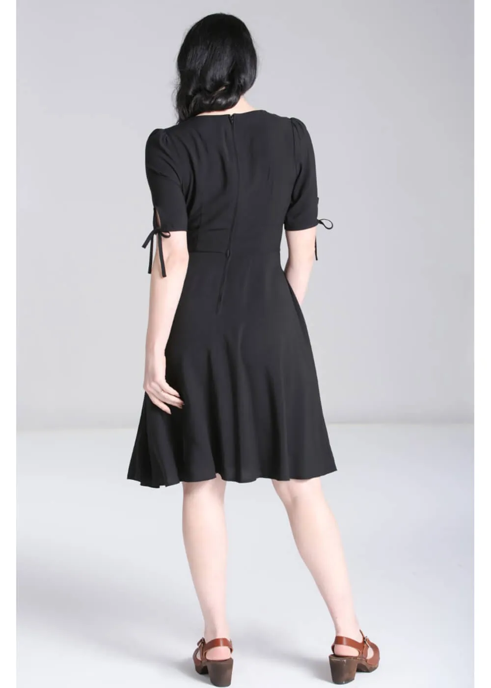 Hell Bunny Natura Mushroom 40's Swing Dress Black