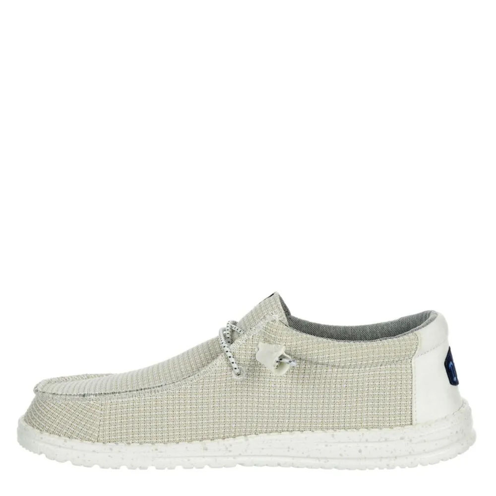 HEYDUDE  MENS WALLY KNIT SLIP ON SNEAKER