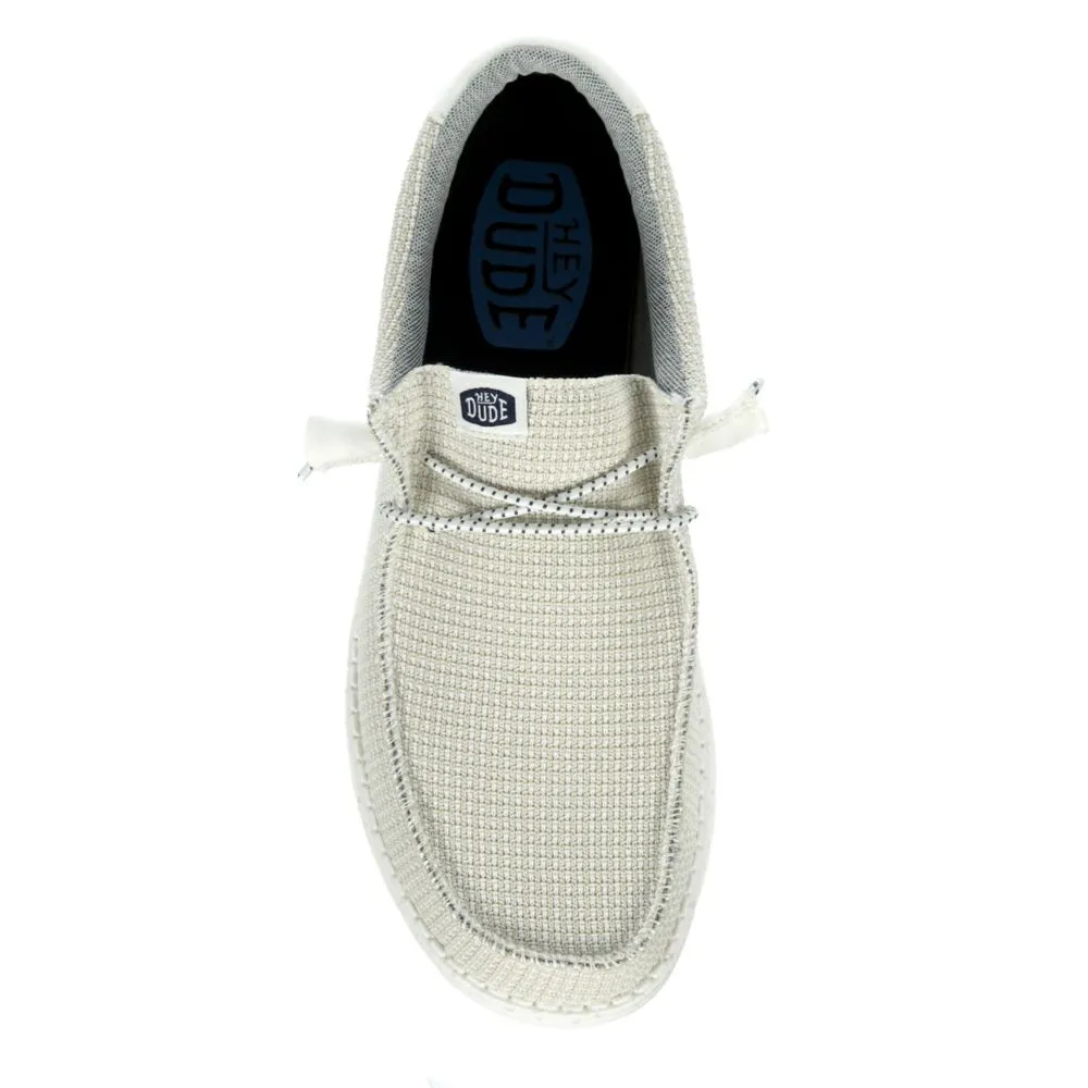 HEYDUDE  MENS WALLY KNIT SLIP ON SNEAKER