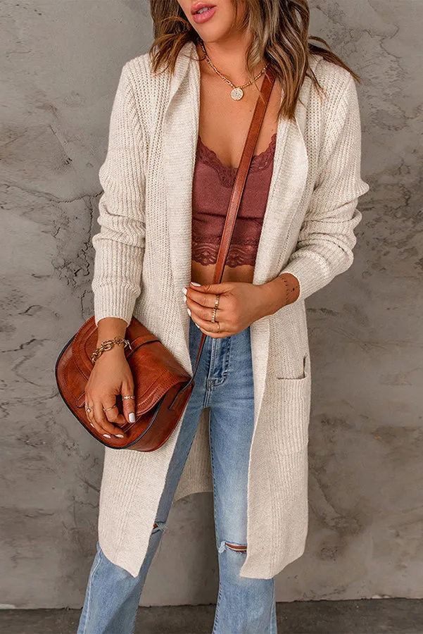 Jonathan Pocketed Hood Midi Knit Cardigan