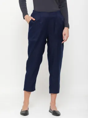 Ladies Straight Pant Navy Blue