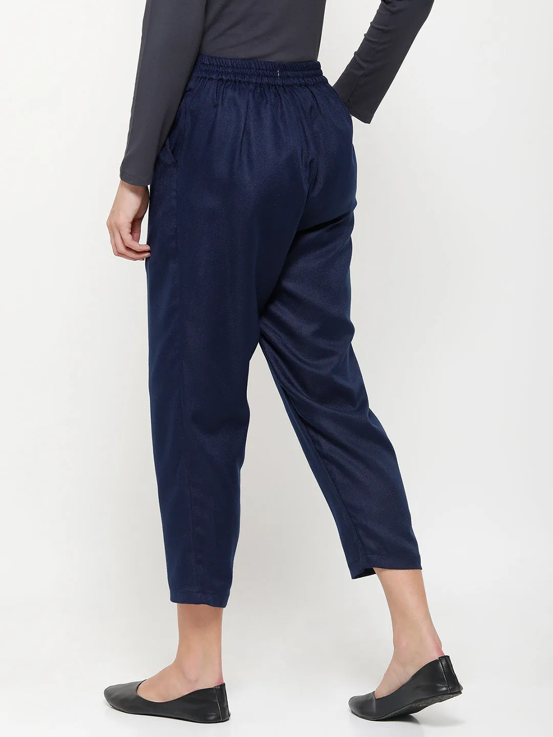 Ladies Straight Pant Navy Blue