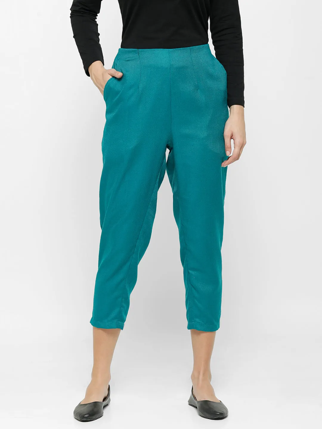 Ladies Straight Pant Teal