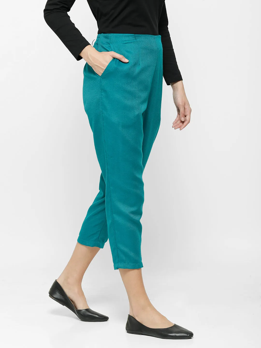 Ladies Straight Pant Teal