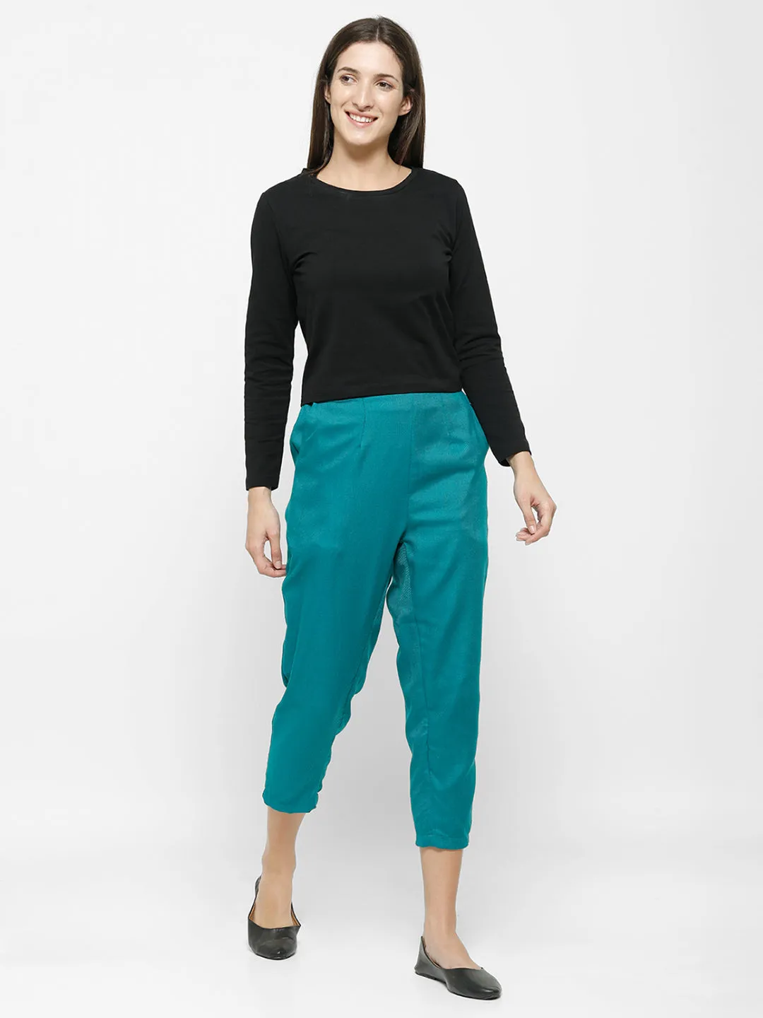 Ladies Straight Pant Teal