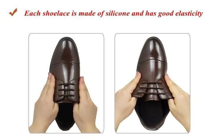 Leather No Tie Shoelaces For Dress Shoes 12pcs/set