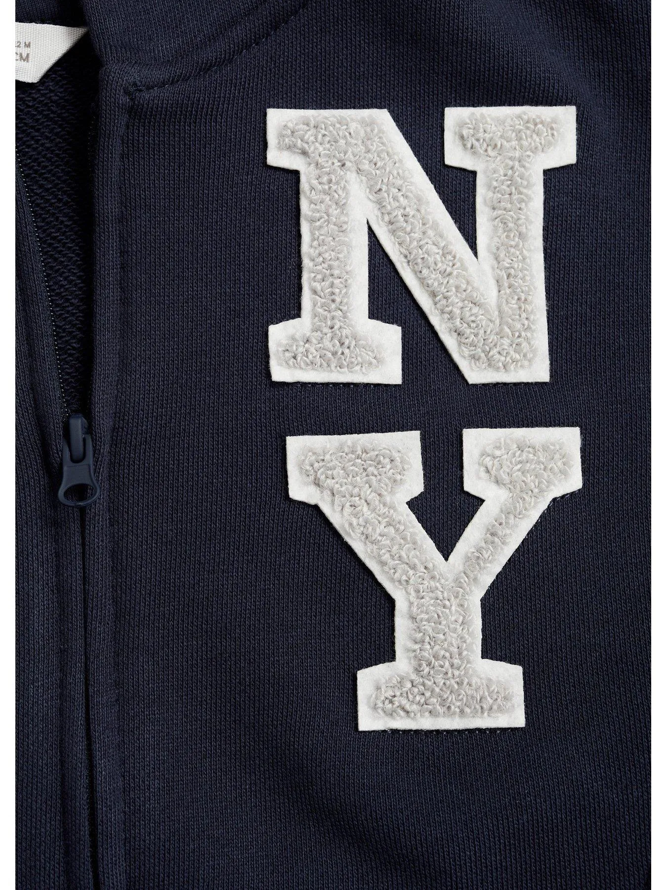 Mango Younger Boys Nyc Zip Through Hoody - Navy