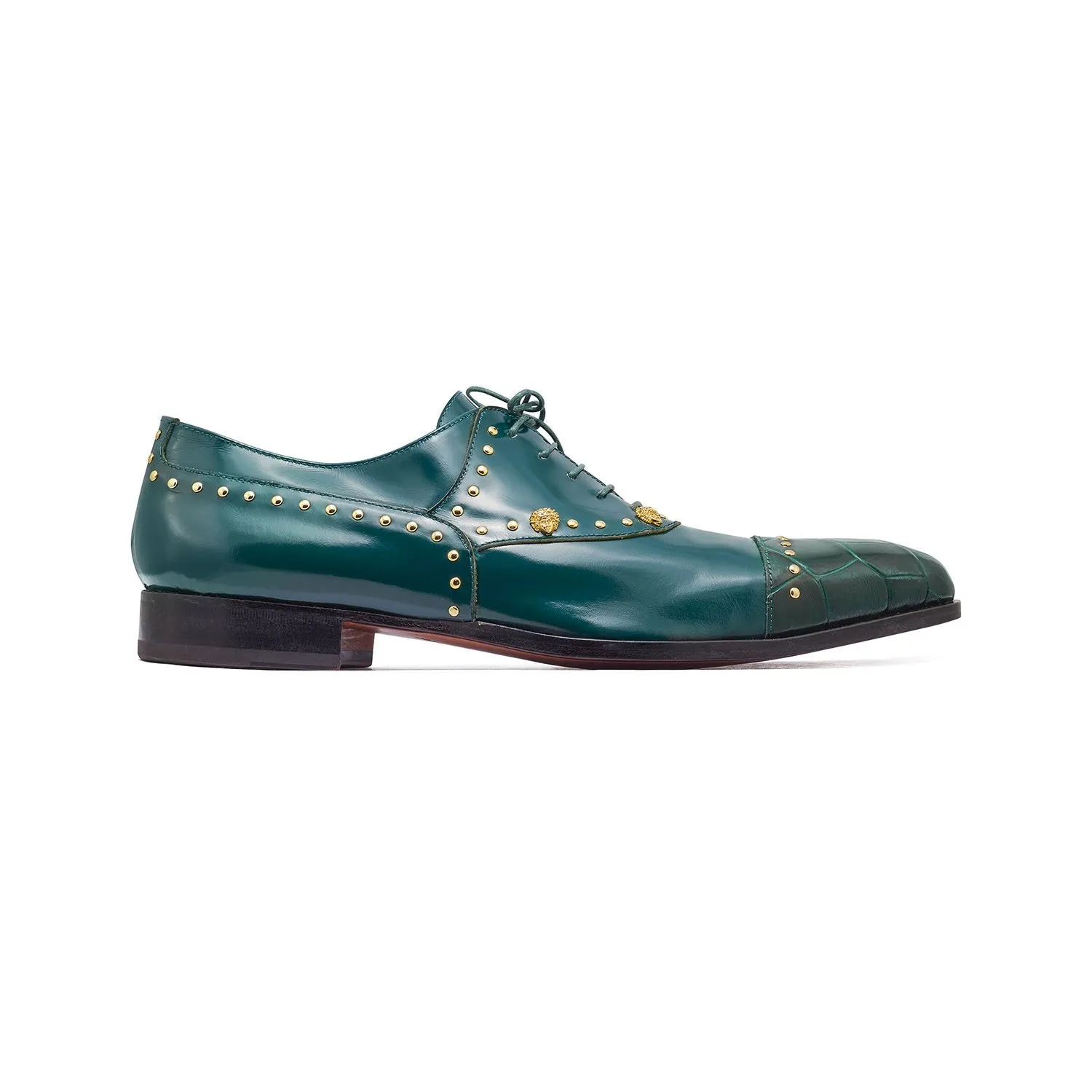 Mauri Vegas 4901 Men's Shoes Hunter Green Exotic Alligator / Calf-Skin Leather Oxfords (MA5311)