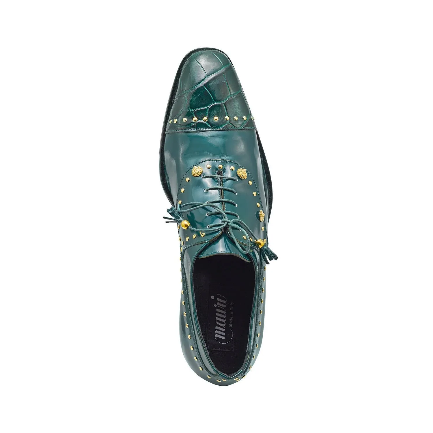 Mauri Vegas 4901 Men's Shoes Hunter Green Exotic Alligator / Calf-Skin Leather Oxfords (MA5311)