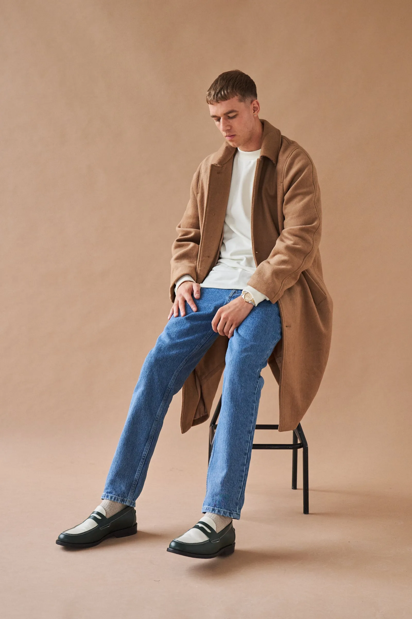 MAXWELL OVERSIZED WOOL TRENCH COAT - CAMEL