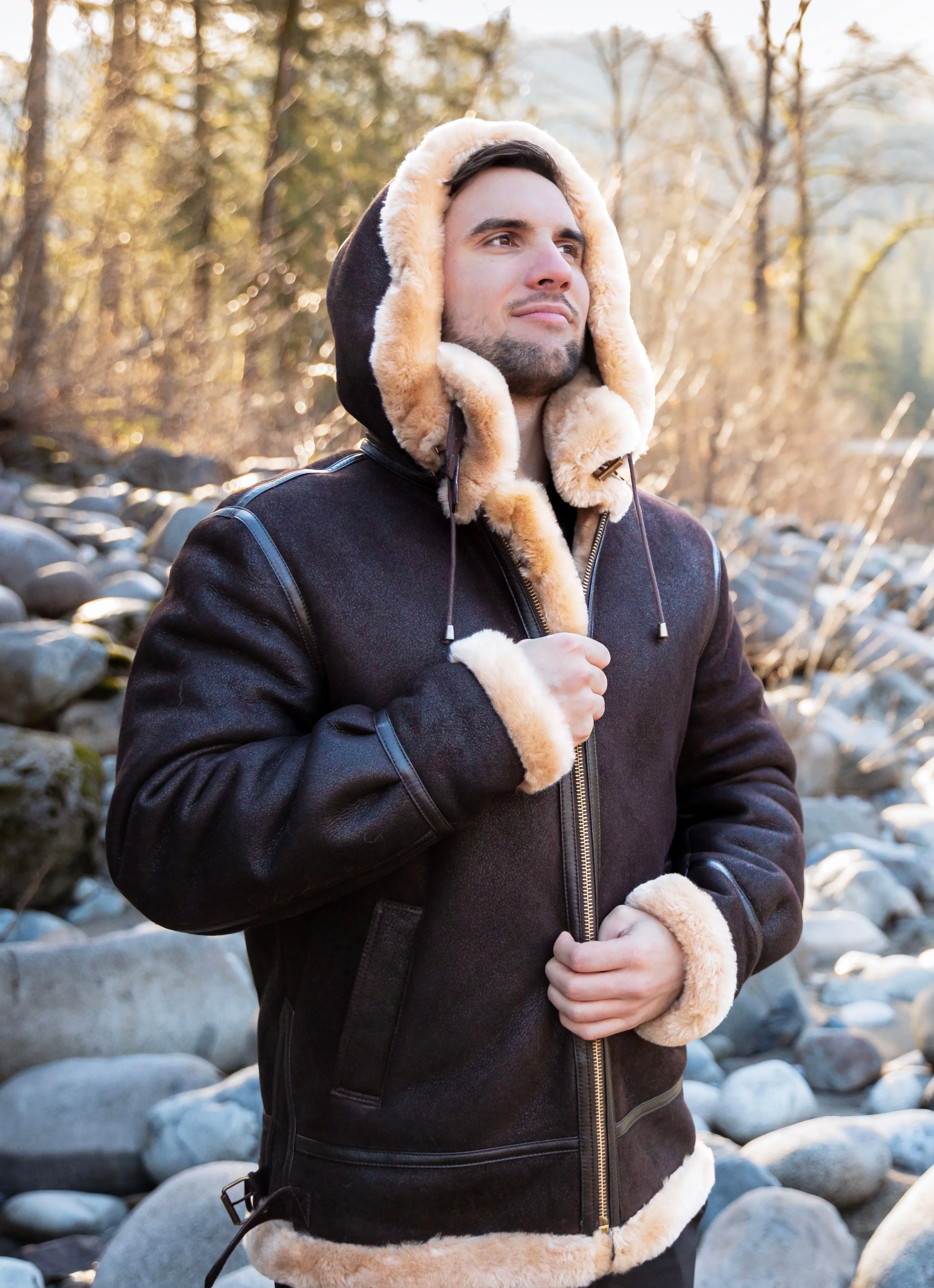 Mens Sheepskin Bomber Coat