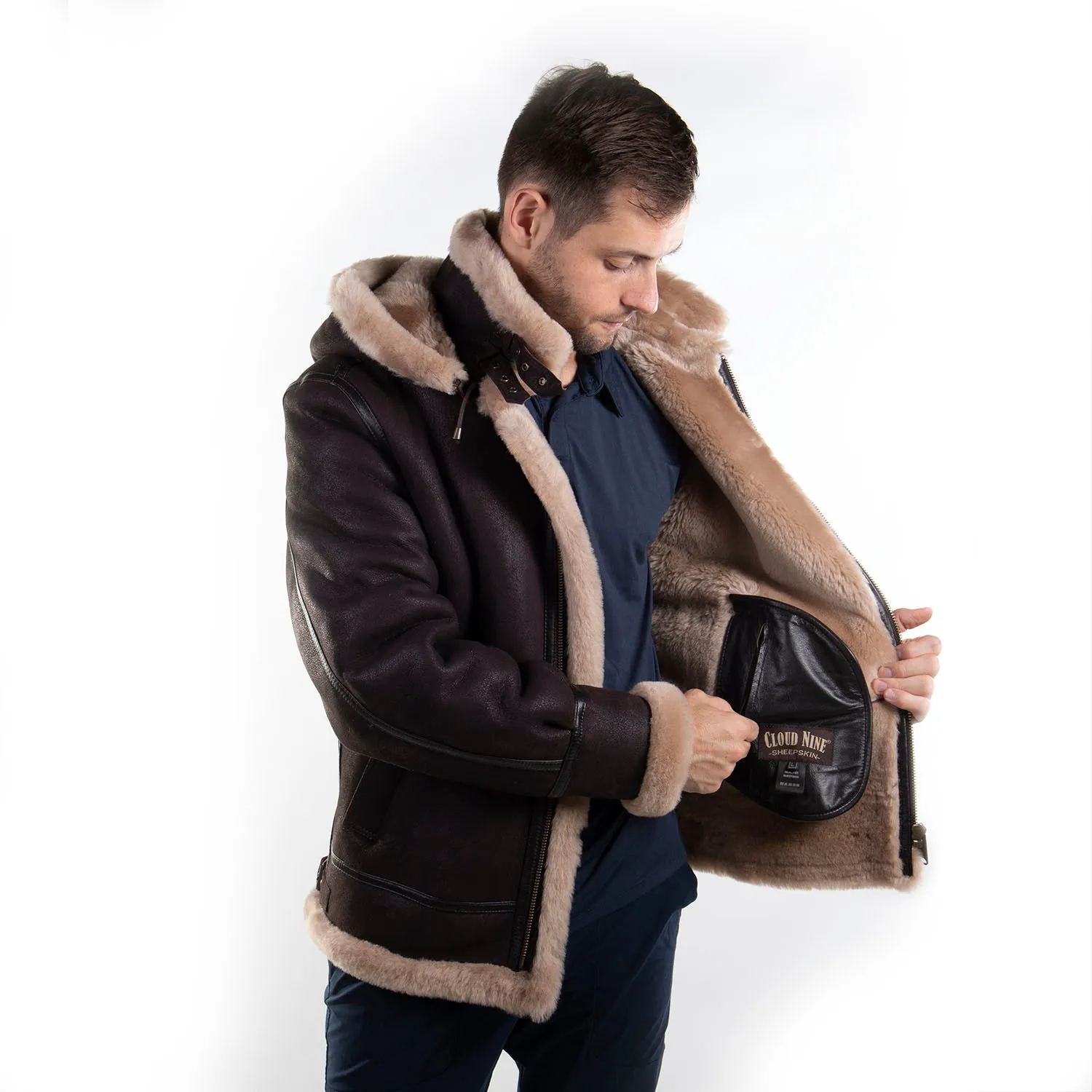 Mens Sheepskin Bomber Coat