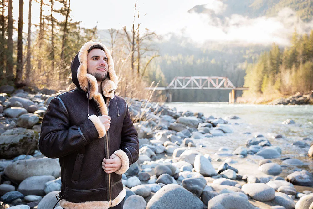 Mens Sheepskin Bomber Coat