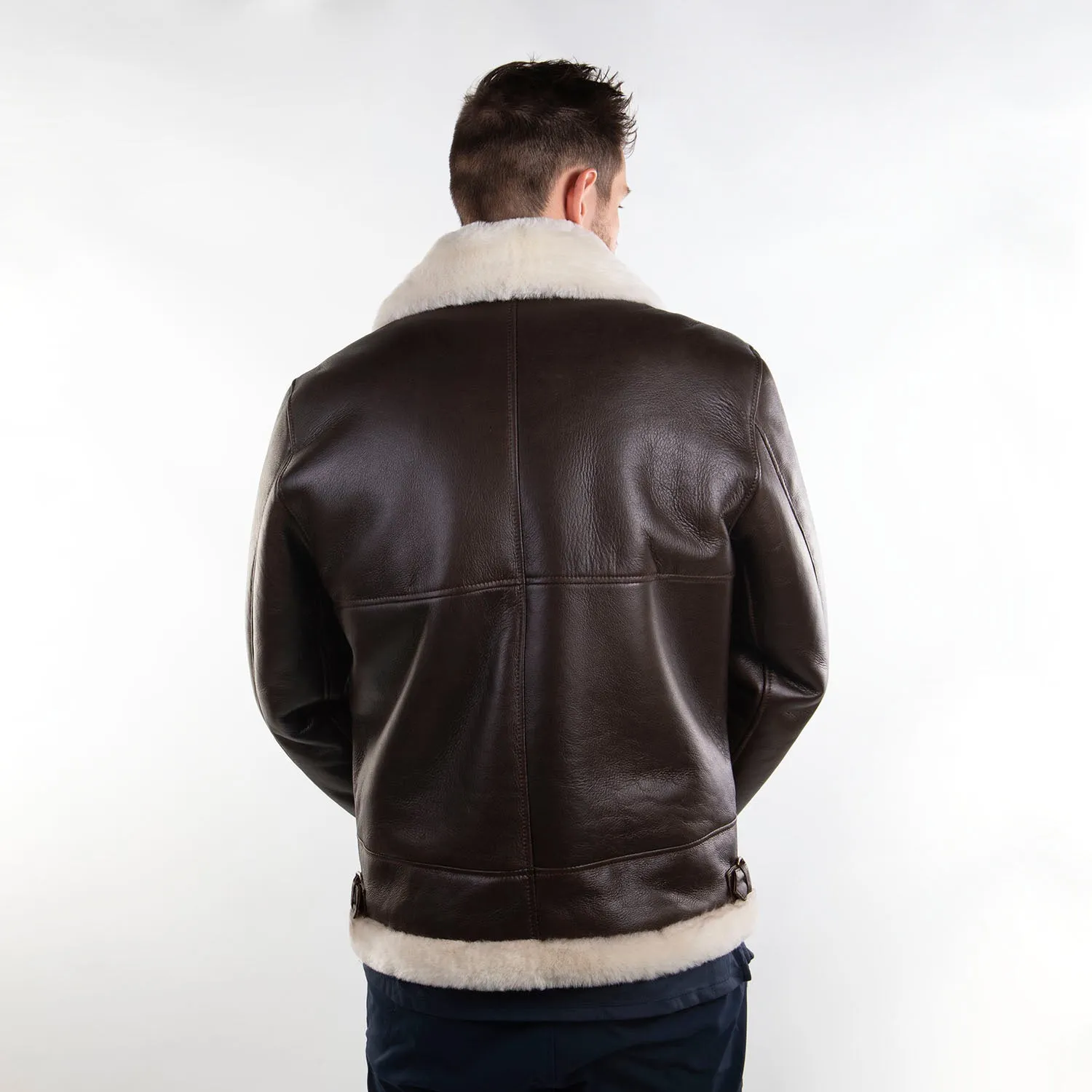 Mens Sheepskin Whiskey Bomber Coat