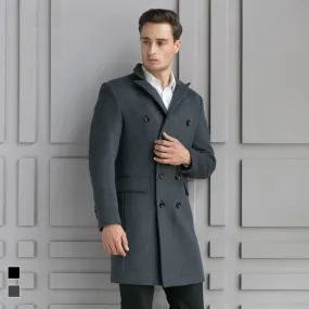 Men's woolen coat slim fit trench coat