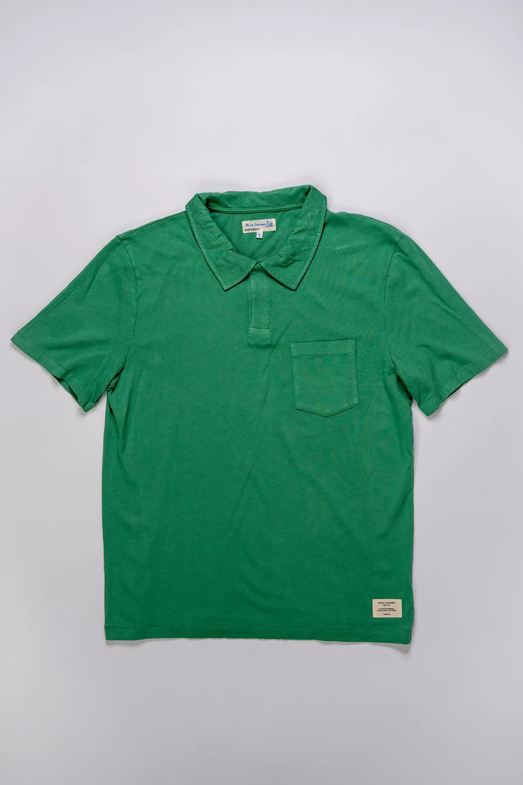 Merz b. Schwanen PLP04 Relaxed FIt Polo Shirt 7.1oz Organic Cotton - Grass