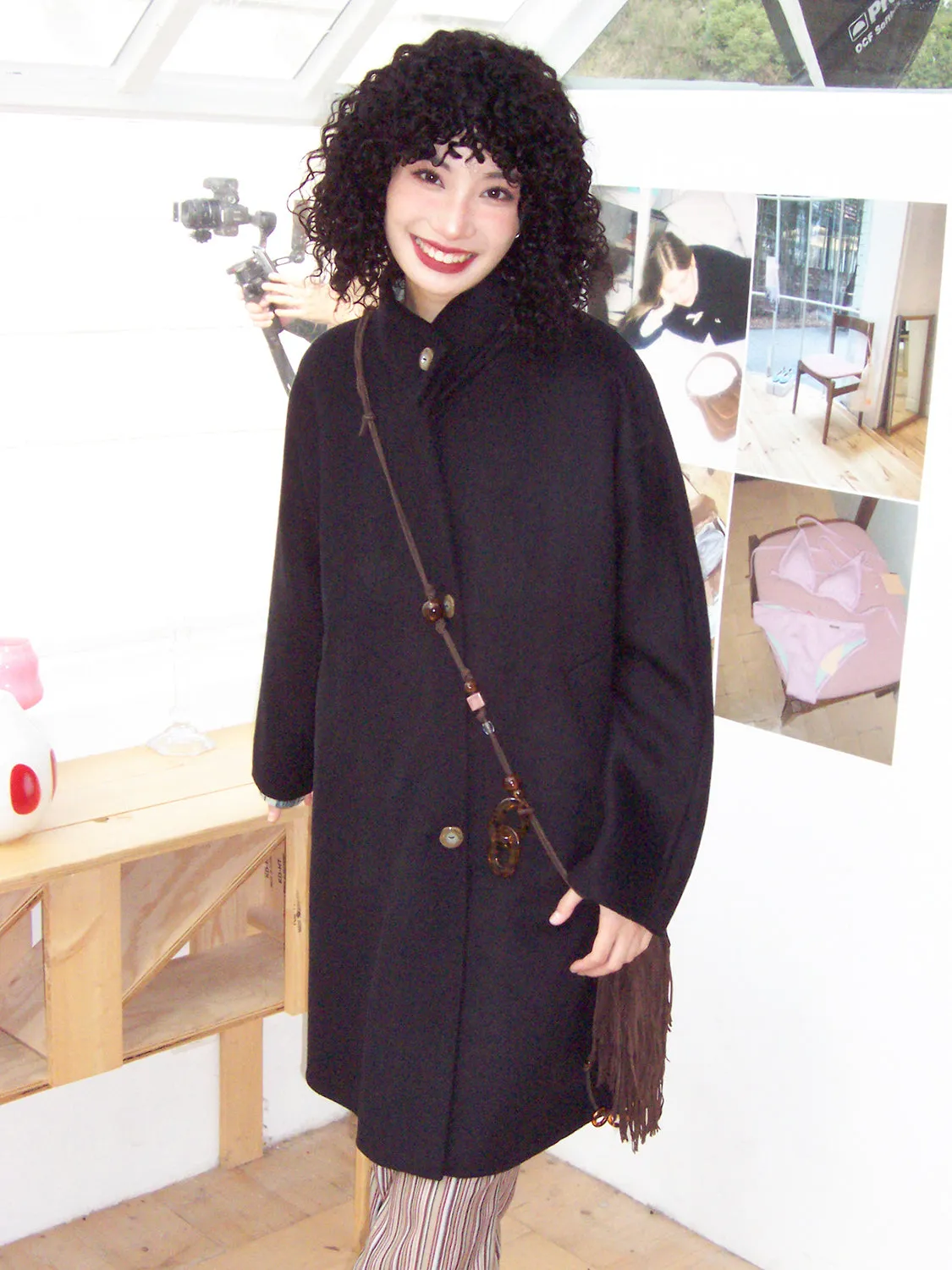 Middle Plain Sinple Wool-Coat