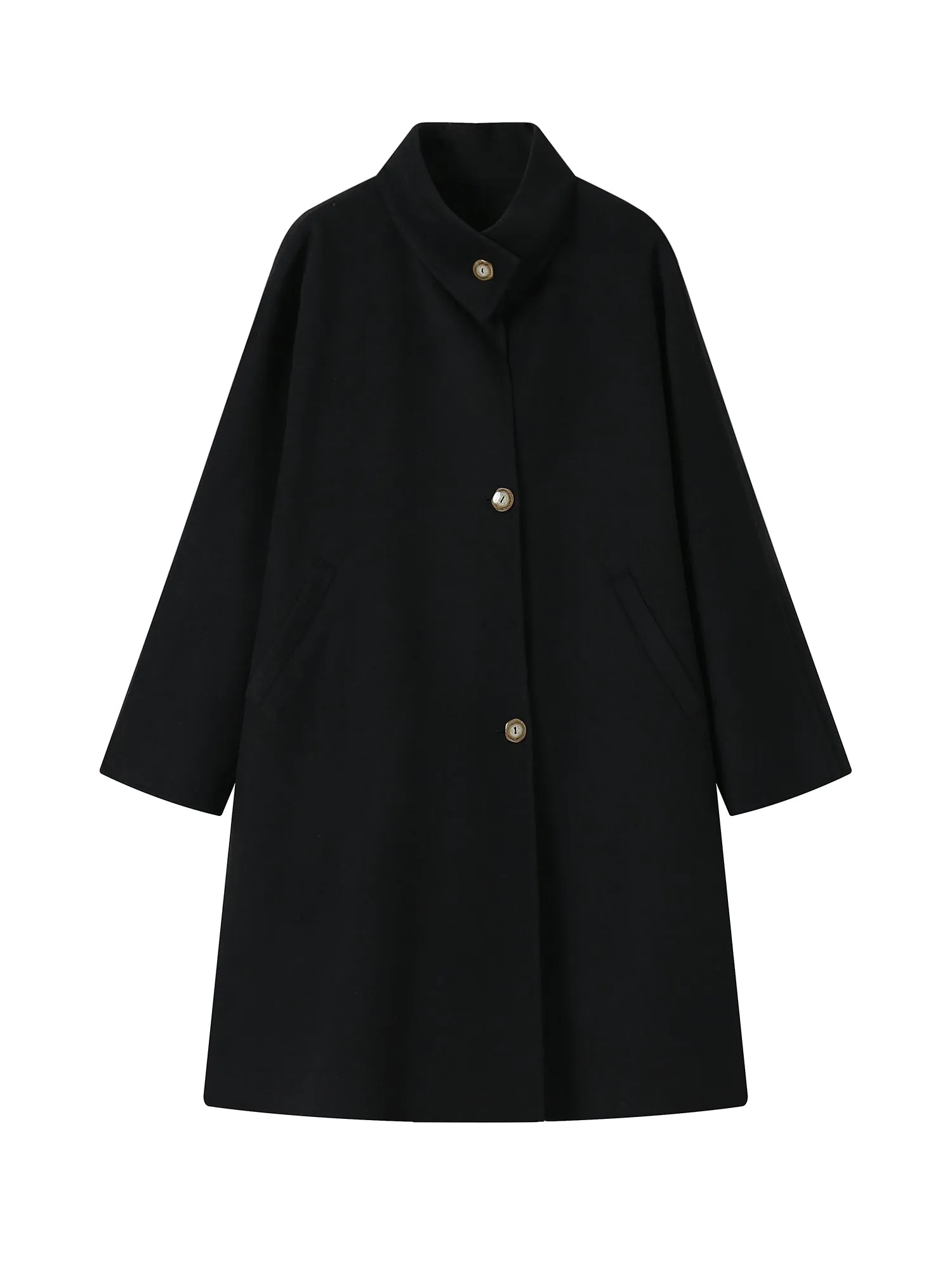 Middle Plain Sinple Wool-Coat