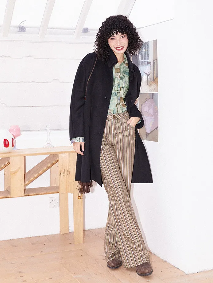 Middle Plain Sinple Wool-Coat