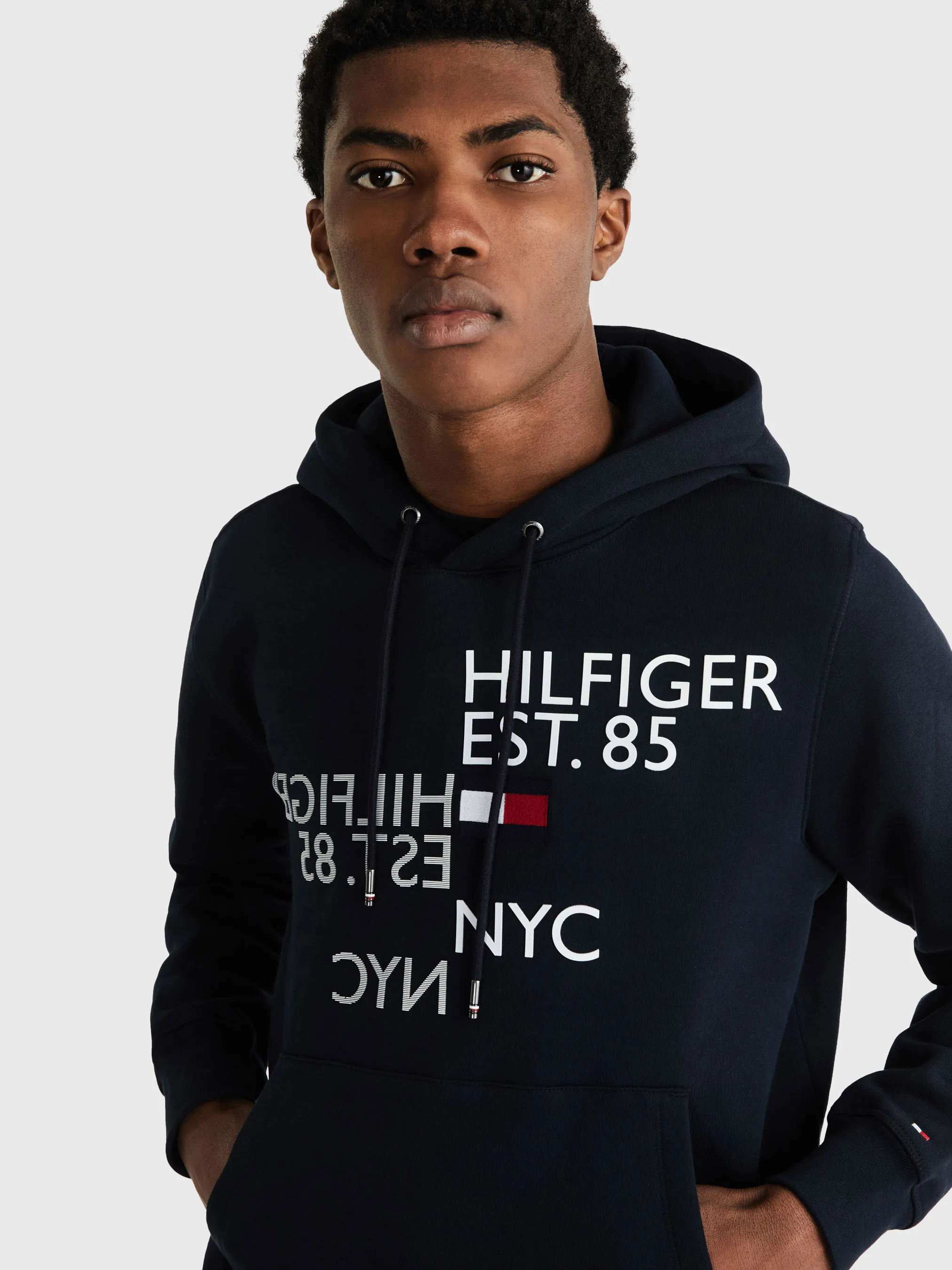 Mirrored Logo Flex Fleece Hoodie | Sweatshirts & Hoodies | Tommy Hilfiger