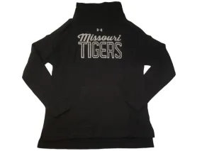 Missouri Tigers Under Armour Coldgear WOMENS Black Slub Neck Sweatshirt (M)