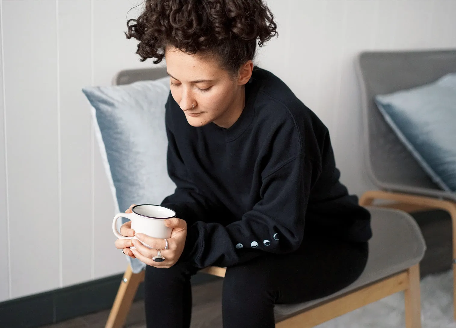 Moon Phases Black Sweatshirt