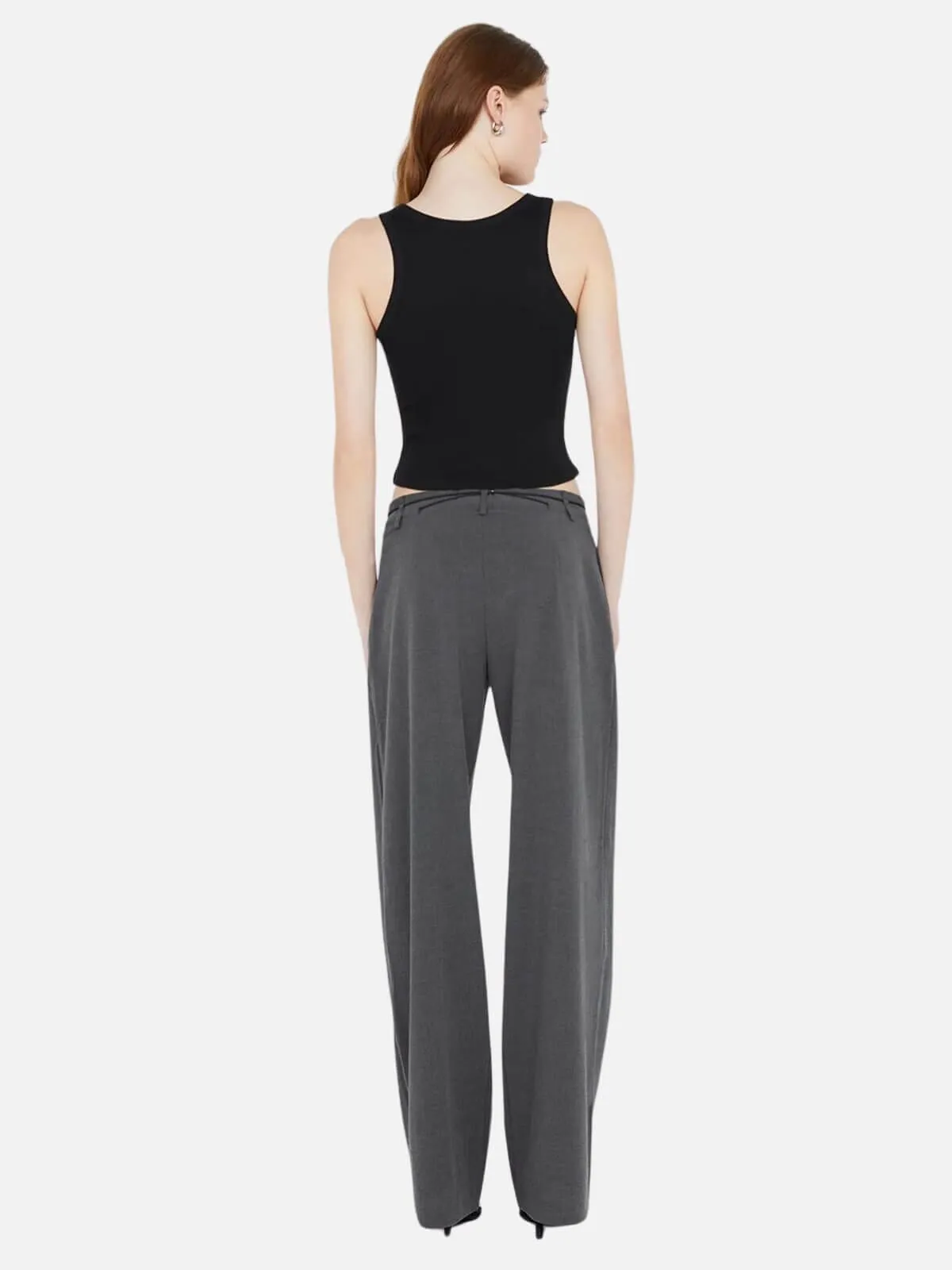 Naida Straight Leg Pant - Charcoal