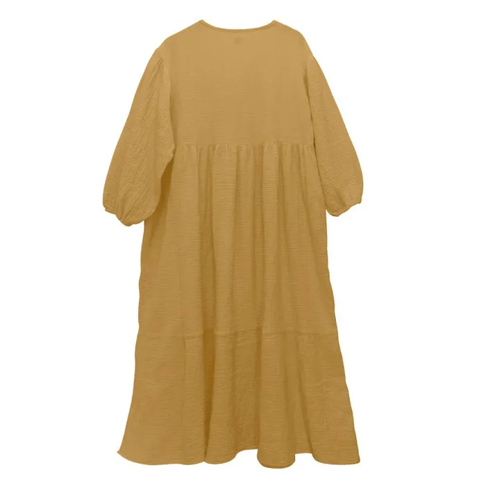 Nico Nico Woman Athena Long Dress Camel Brown