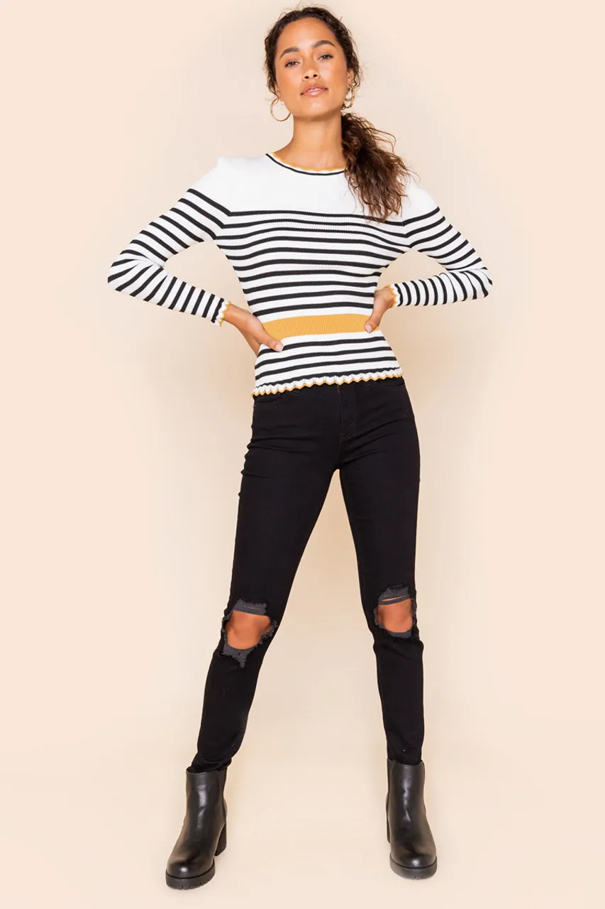 Nyla Striped Color Block Sweater