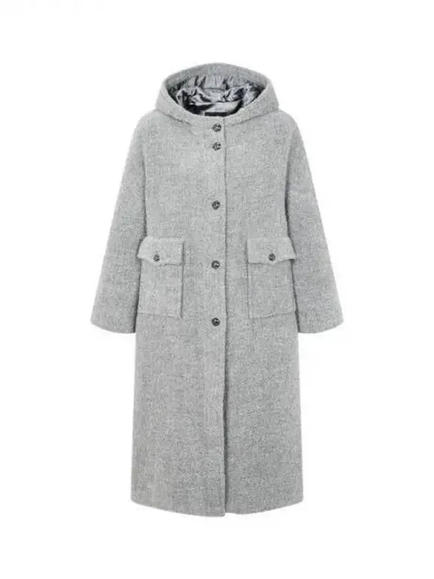 Overseas Station Season Big Chance 8 18 Women s Hooded Bookle Single Coat Gray 271520