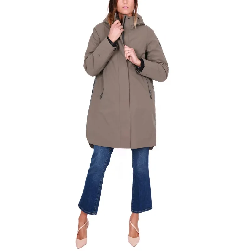 PARKA LUNGO CON CAPPUCCIO, BEIGE