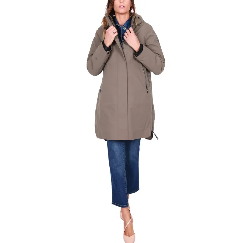 PARKA LUNGO CON CAPPUCCIO, BEIGE