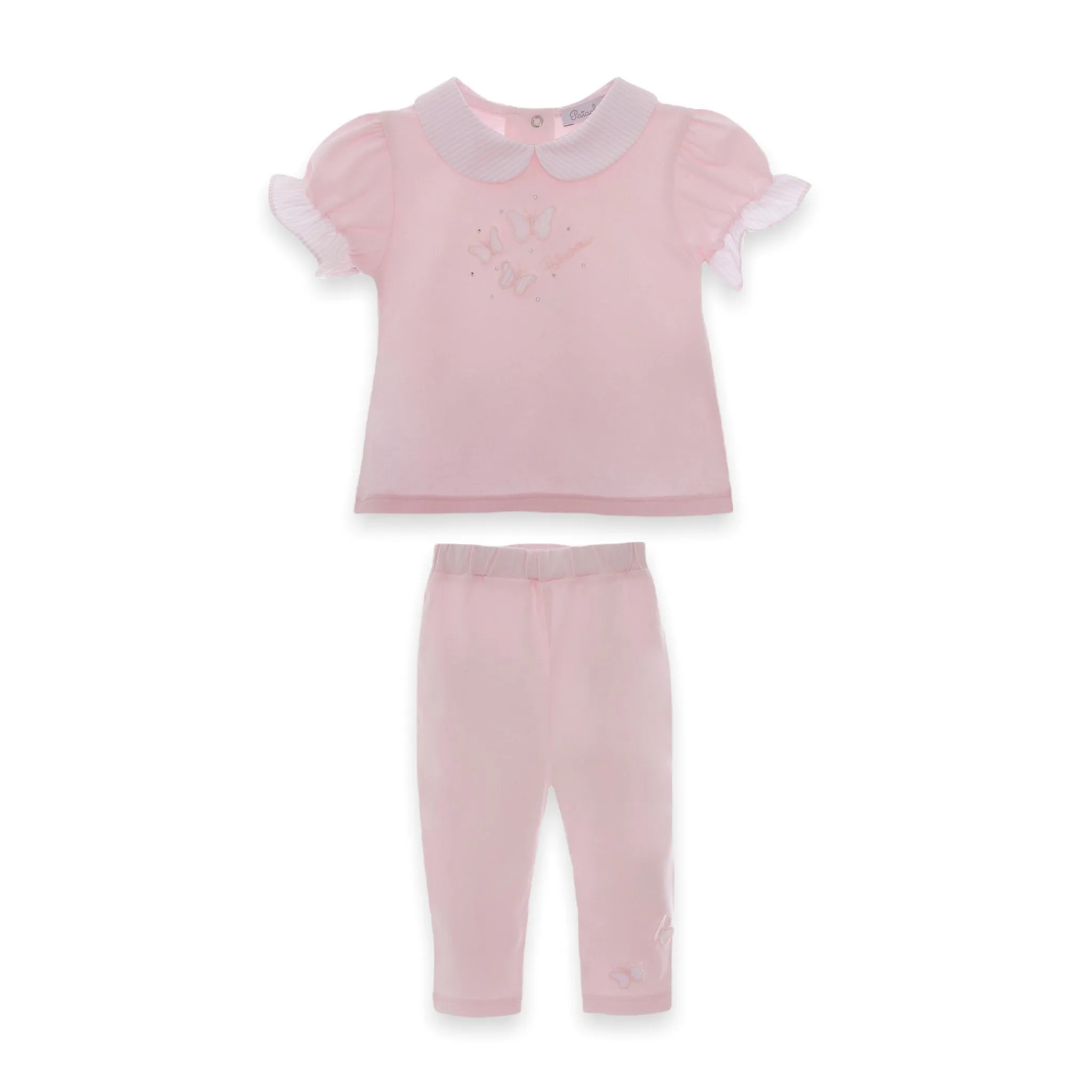 Pink Cotton Baby Girl Outfit | Patachou (3M, 12M)