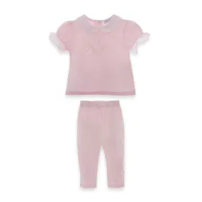 Pink Cotton Baby Girl Outfit | Patachou (3M, 12M)