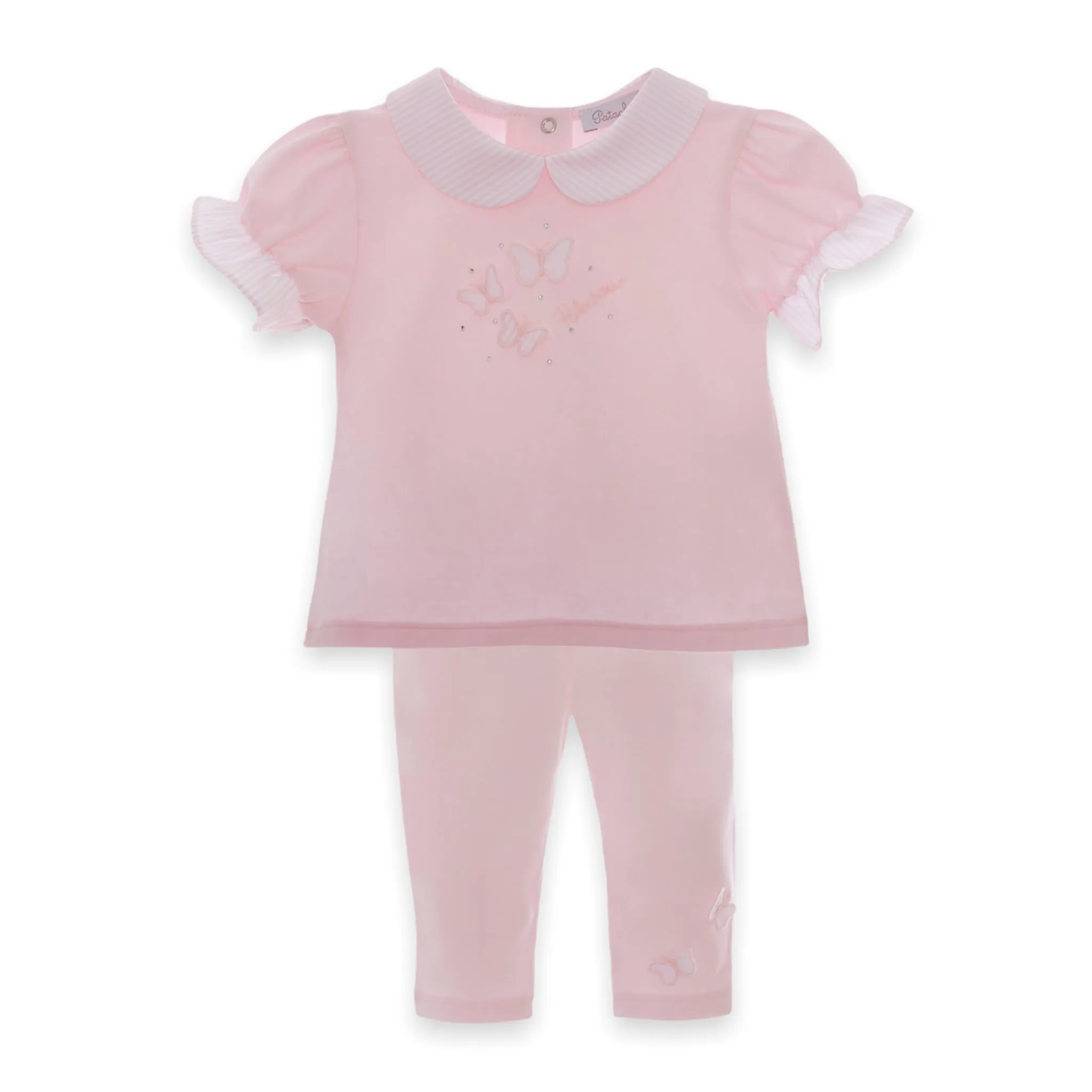 Pink Cotton Baby Girl Outfit | Patachou (3M, 12M)