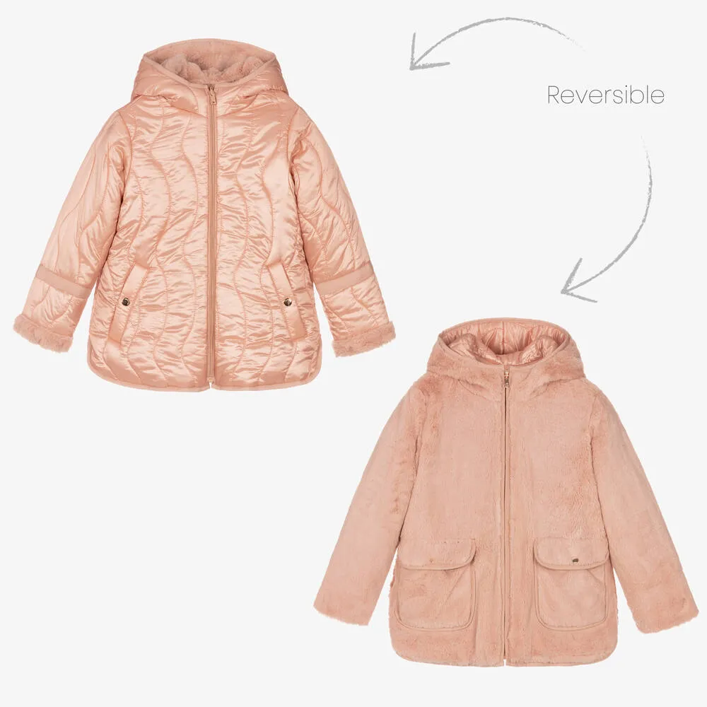 Pink Reversible Fur Coat