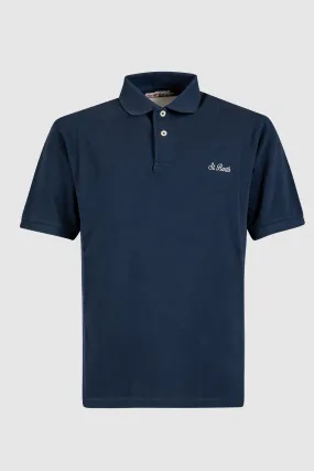 Polo da uomo in cotone blu