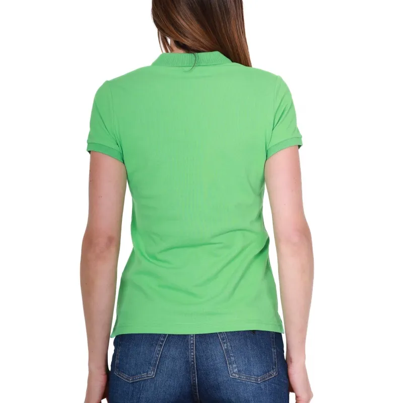 POLO DONNA MANICHE CORTE IN PIQUET STRETCH, VERDE