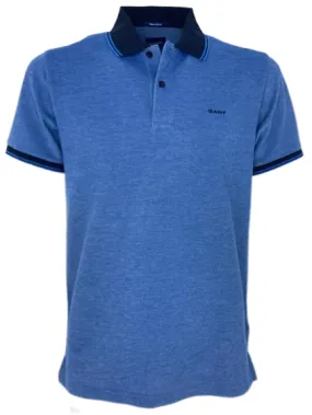 POLO UOMO BLU MISTO COTONE