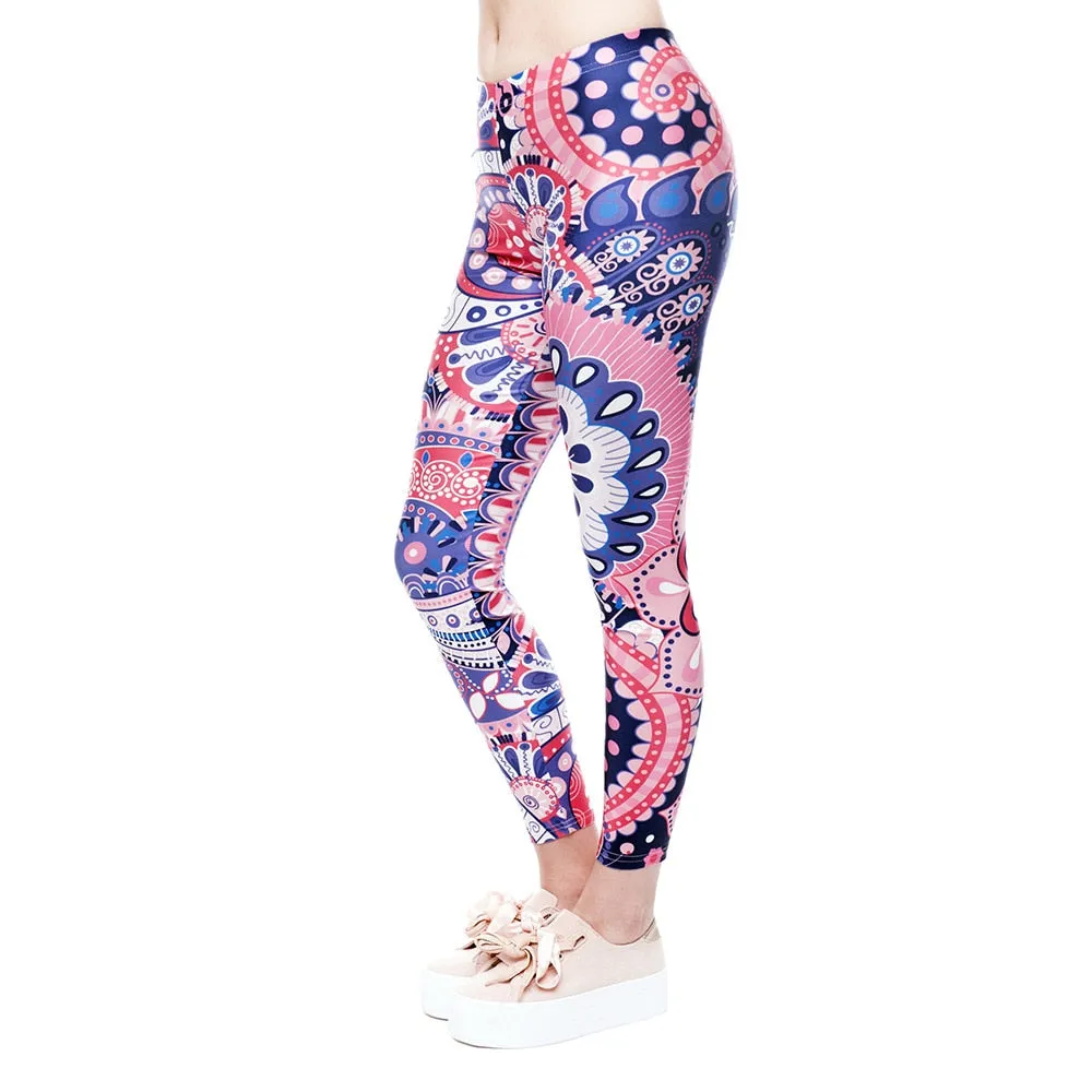 Printed Women Leggings Push Up Breathable Leggins High Elastic Plus Size Jeggings High Waist Fitness Leggings Femme