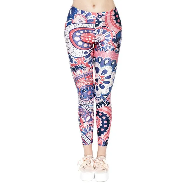 Printed Women Leggings Push Up Breathable Leggins High Elastic Plus Size Jeggings High Waist Fitness Leggings Femme