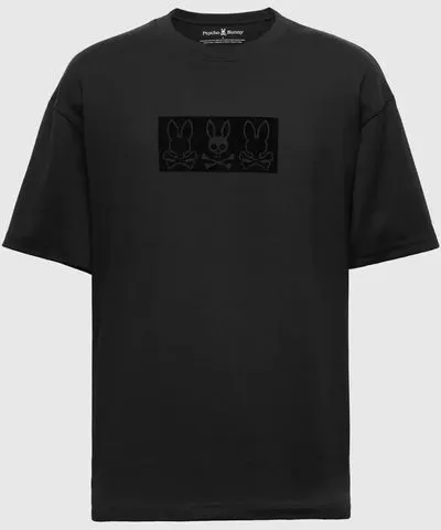 Psycho Bunny Men's Romeo Heavy Weight Relaxed Fit Tee 001 BLACK /