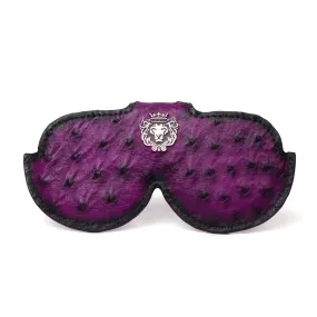 Purple Eyewear Glasses Cover Authentic Ostrich Leather Button Closure