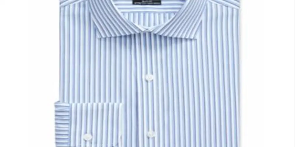 Ralph Lauren Men's Slim Fit No Iron Striped Dress Shirt Blue Size 15.5X34X35