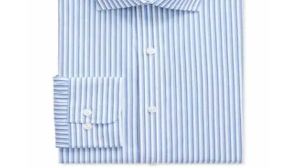 Ralph Lauren Men's Slim Fit No Iron Striped Dress Shirt Blue Size 15.5X34X35