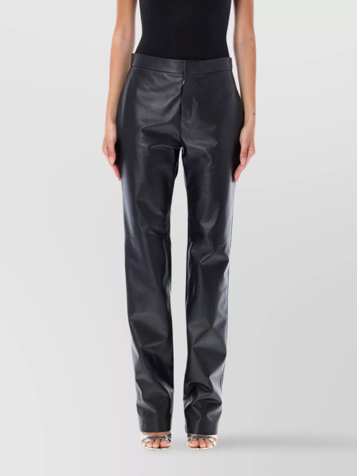 Ralph Lauren   Straight leg leather pant