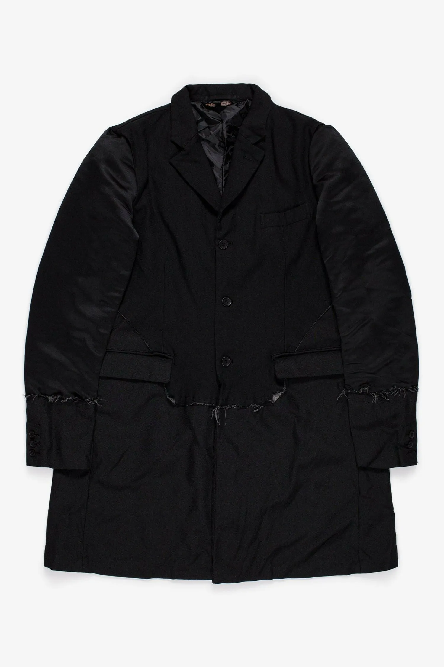 Raw-Trim Notch-Lapel Oversized Coat