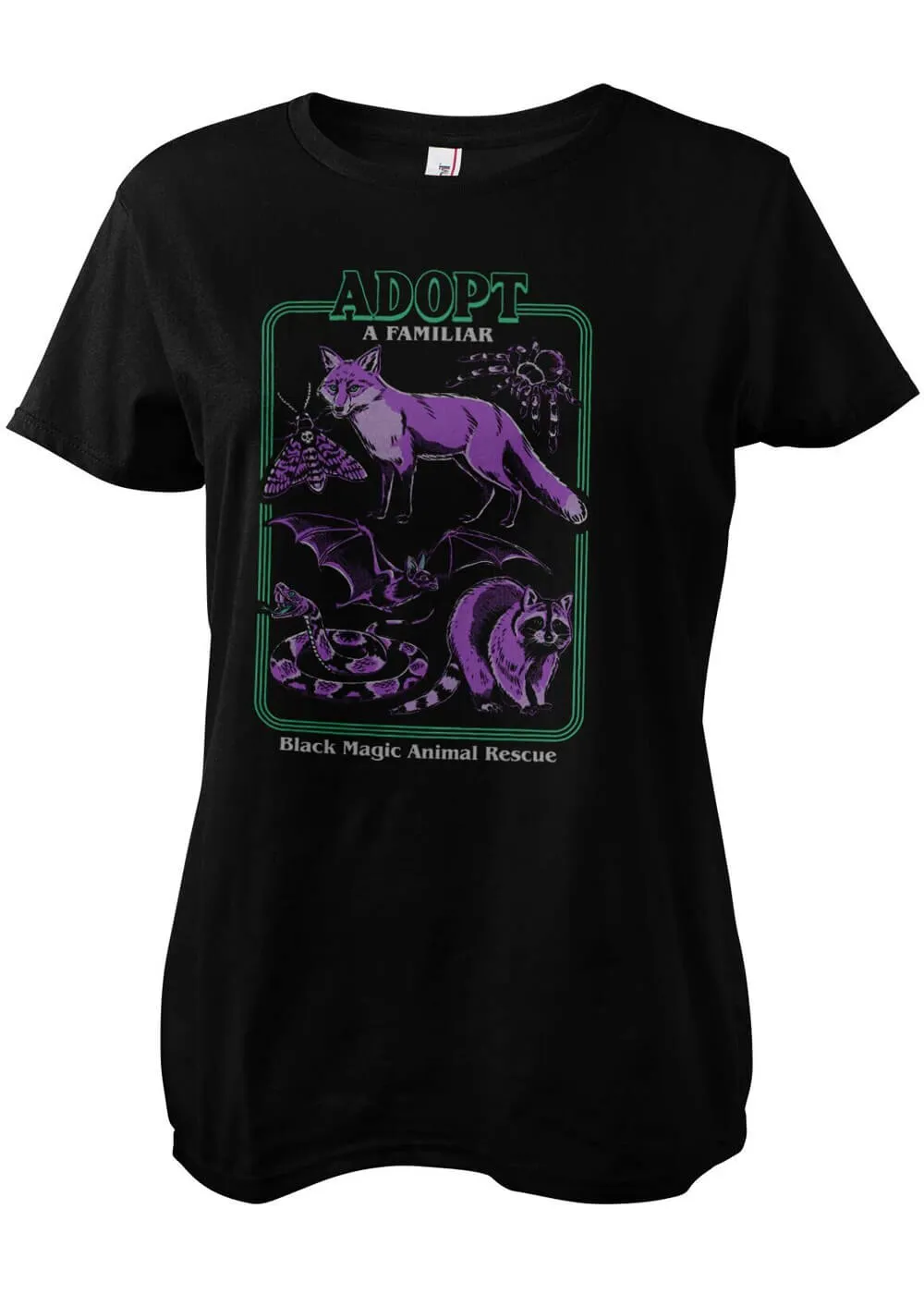 Retro Movies Rhodes Adopt A Familiar Girly T-Shirt Black Purple