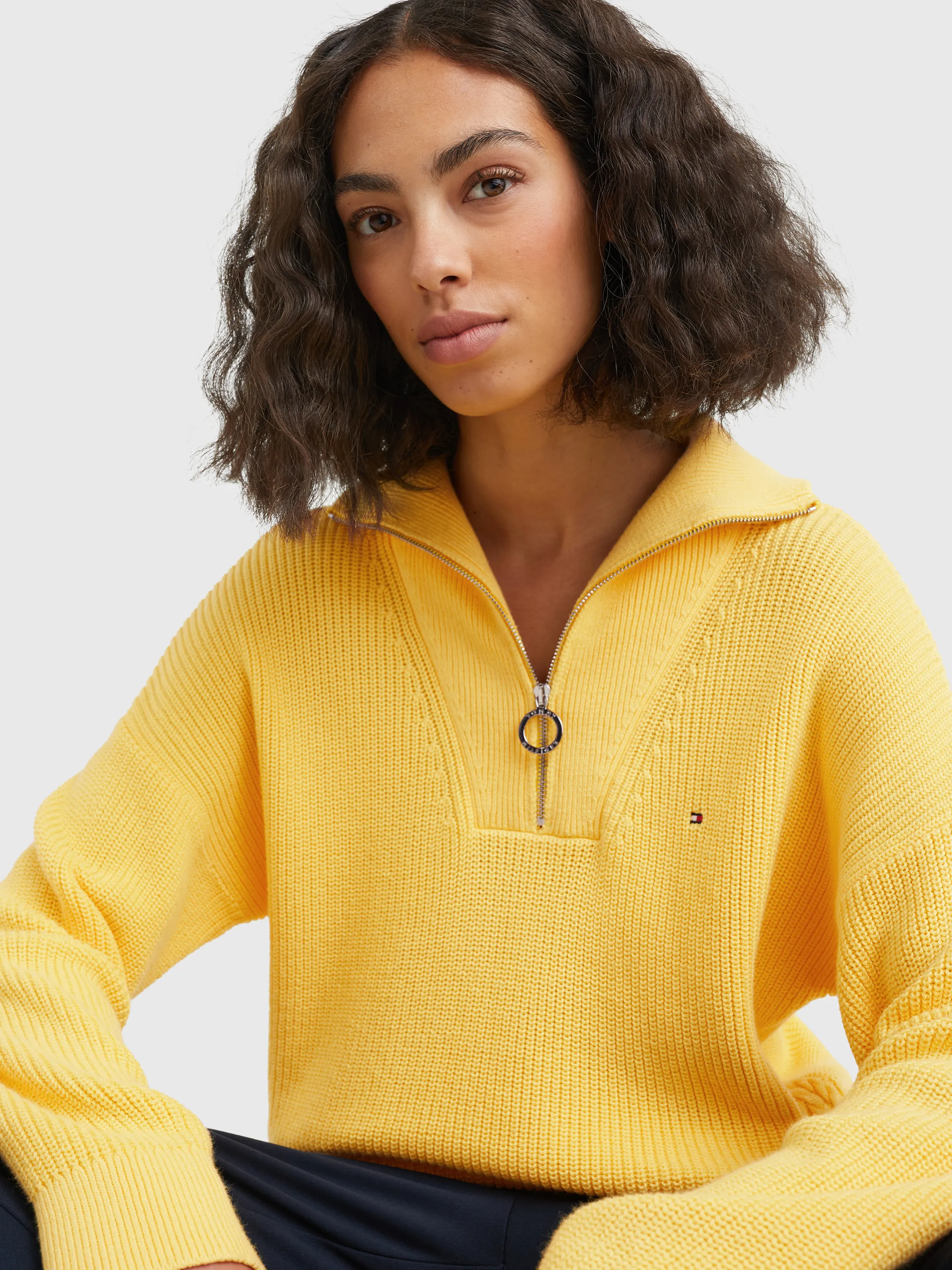 Rib Knit Half-Zip Relaxed Jumper | Sweatshirts & Hoodies | Tommy Hilfiger