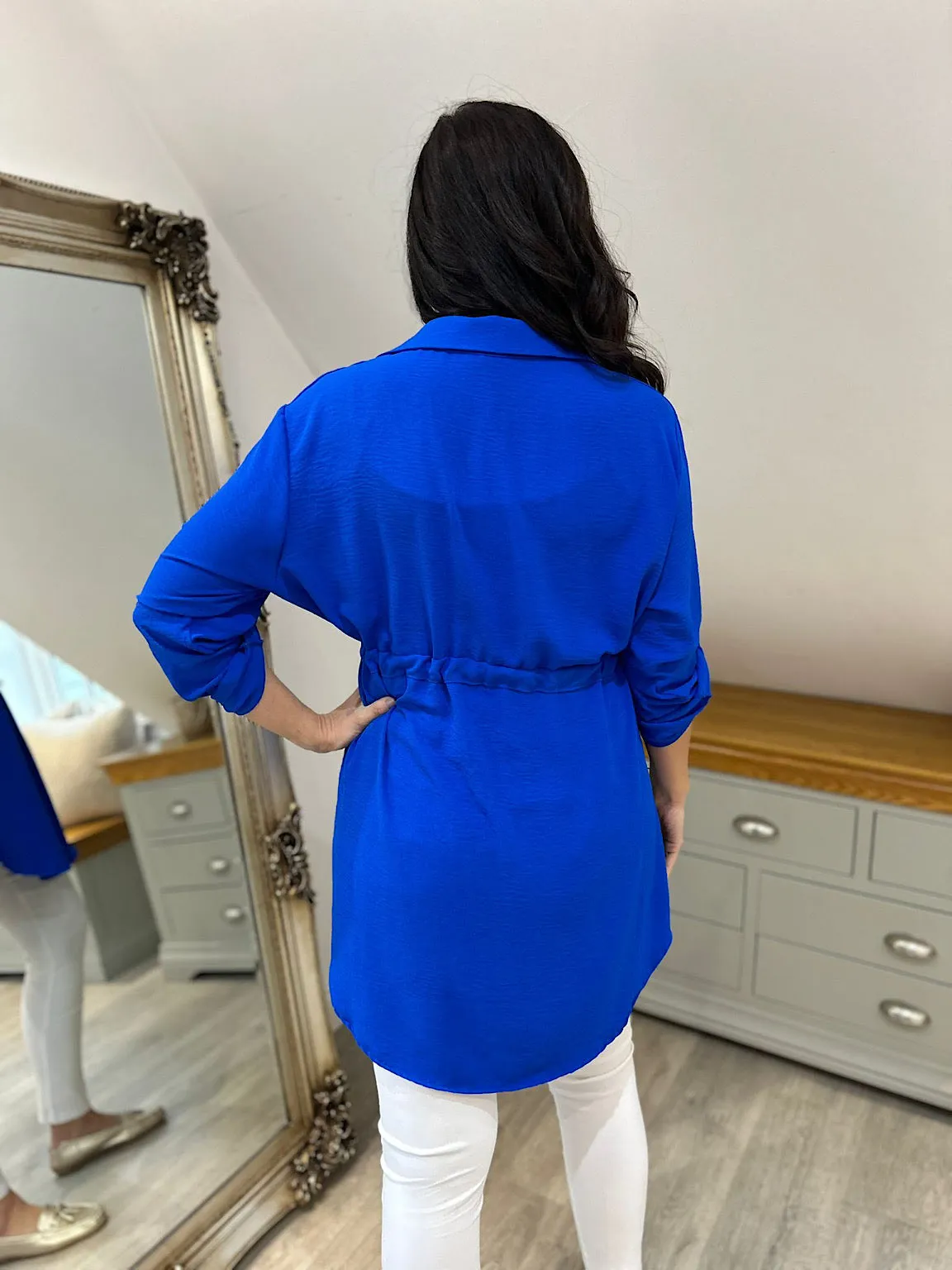 Royal Blue Tie Waist Tunic Rosie